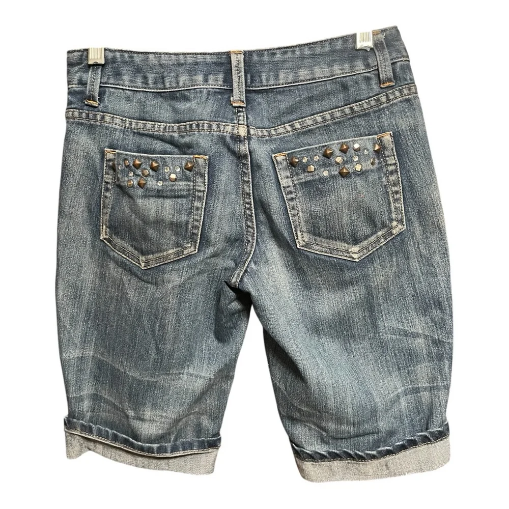 Inc Studded Denim Shorts 2 - Picture 3 of 9